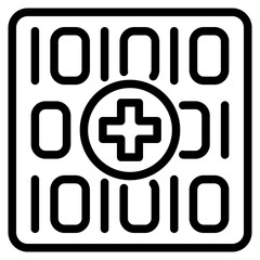 Digital healthcare line icon. Vector illustration