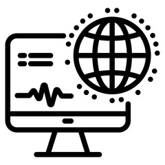 Digital healthcare line icon. Vector illustration