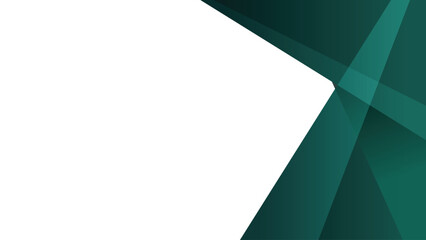 Abstract emerald green geometric border on white background vector illustration