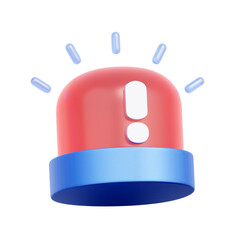 3D icon of a flashing siren with an exclamation mark. For emergency alerts, critical warnings, urgent notifications, and hazard signaling.