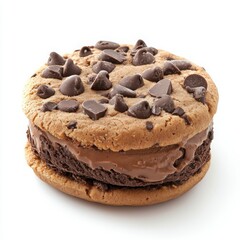 A different delicious chocolate dessert, a chocolate ice cream sandwich made with freshly baked chocolate chip cookies 