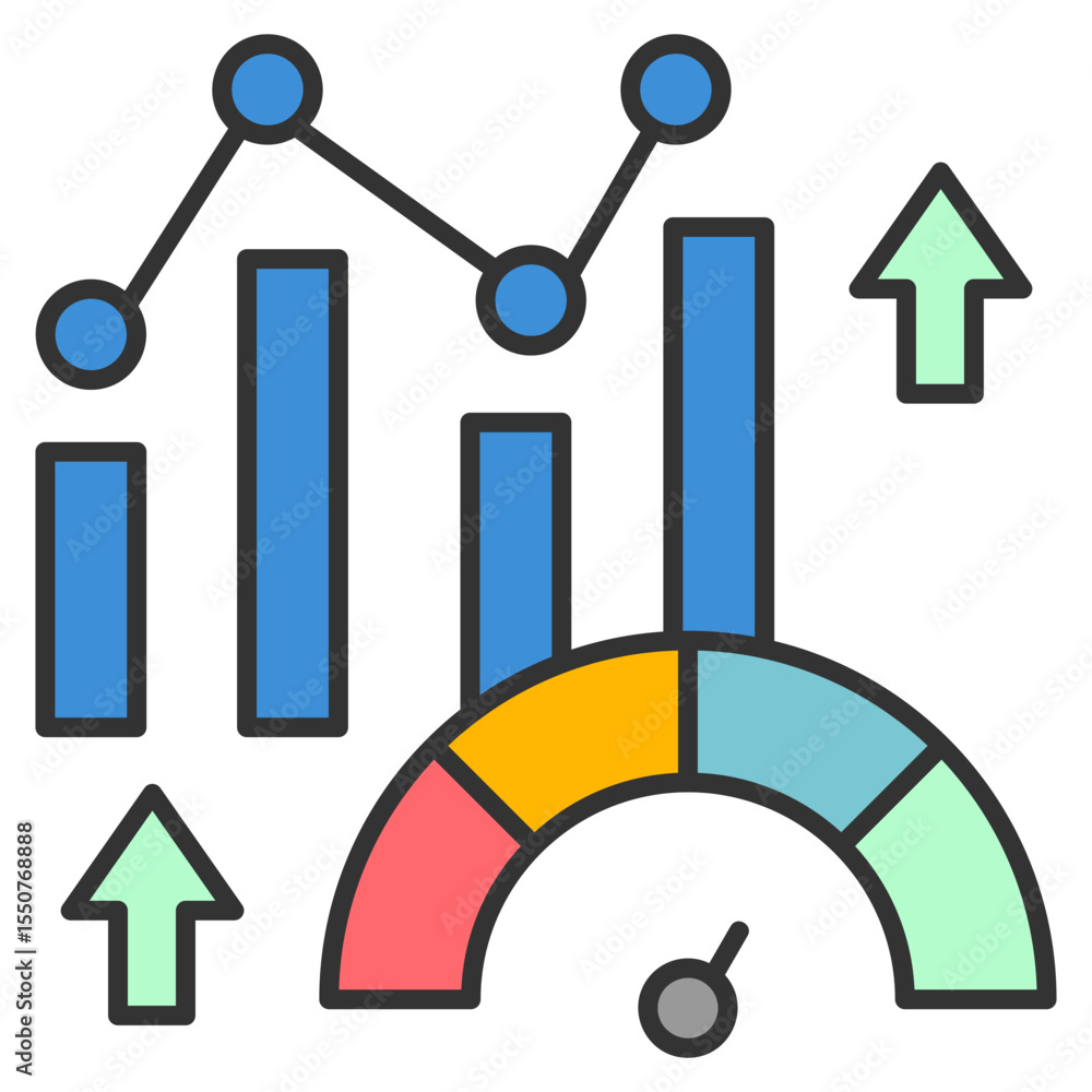 Poster kpi icon element for design