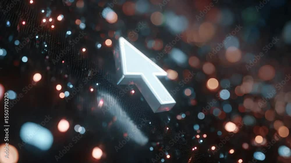 Wall mural abstract animation of cursor with glowing particles and shimmering light effect, a modern digital