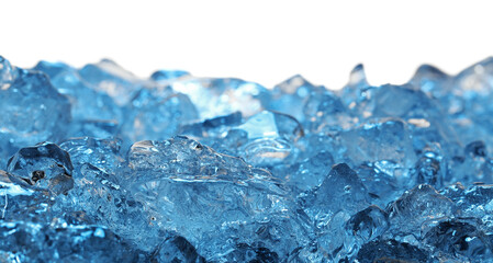 Cubes of clear ice on white background