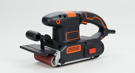 Naklejka premium Handheld belt sander isolated on white