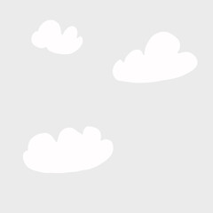 シンプルな雲のシームレスパターンイラスト