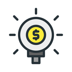 financial problem solving. This is a vector single icon with a filled outline style. Suitable for any purpose, such as website design, mobile app design, logo design, pattern design, etc.	