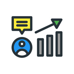 market analyisis.. This is a vector single icon with a filled outline style. Suitable for any purpose, such as website design, mobile app design, logo design, pattern design, etc.	