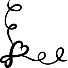 Fototapeta premium Botanical Scroll Corner Accent Featuring Dot Marks