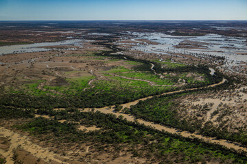 Cooper Creek floodwaters and channels