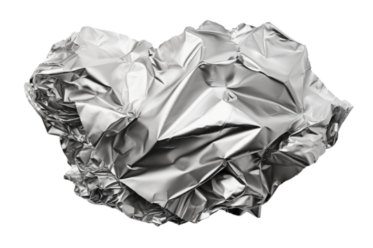 Crinkled Aluminum Foil: Abstract Texture for Design Projects transparent background png