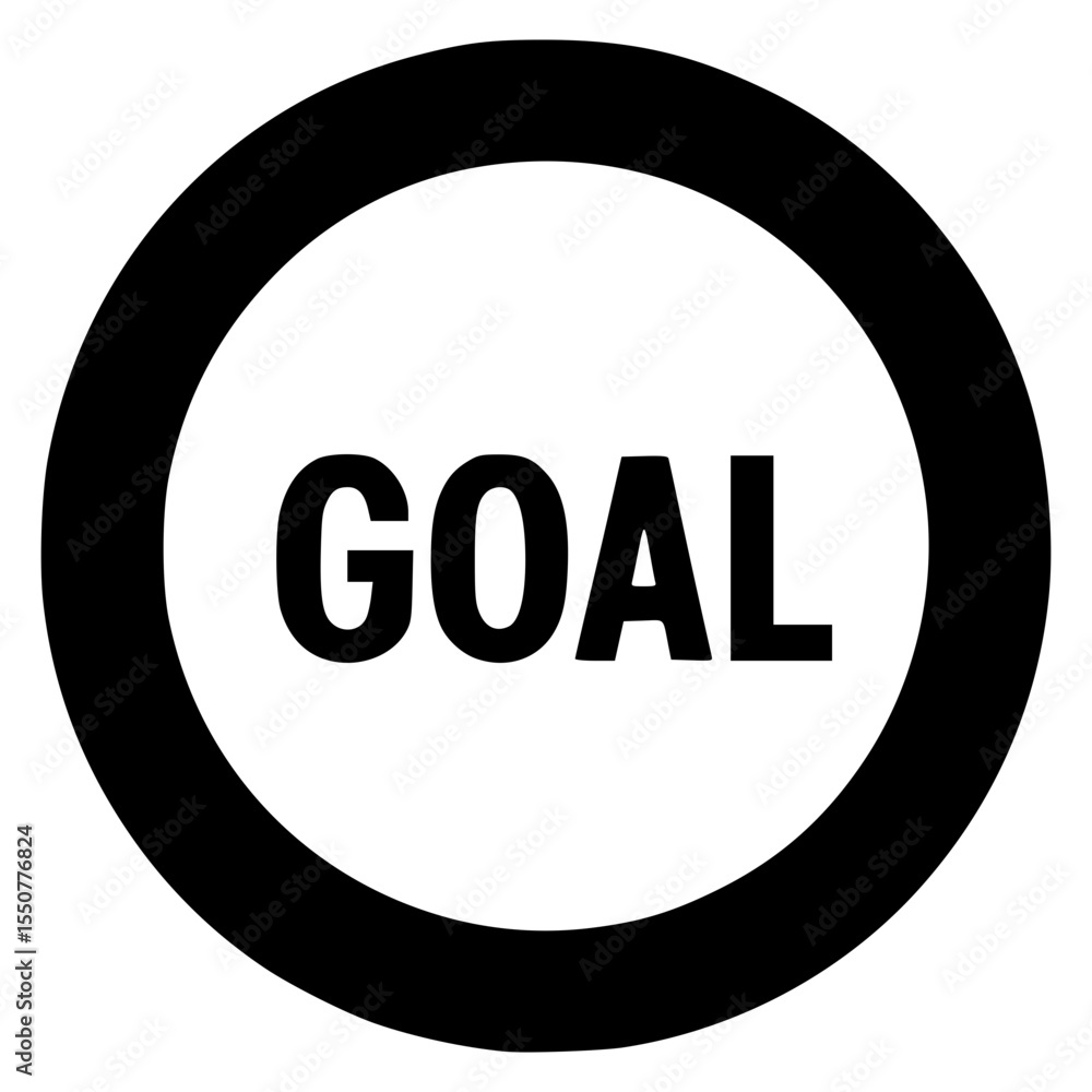 Poster simple vector design featuring the word goal in a circular format