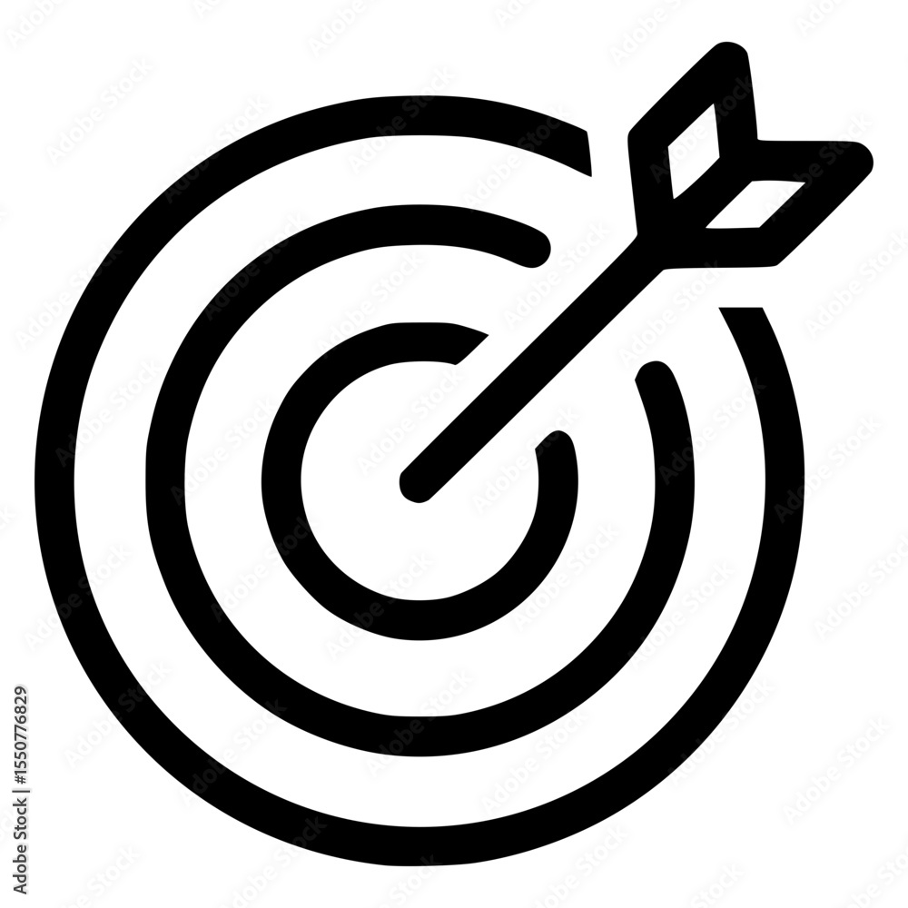 Poster target with arrow in vector style illustration for focus and precision