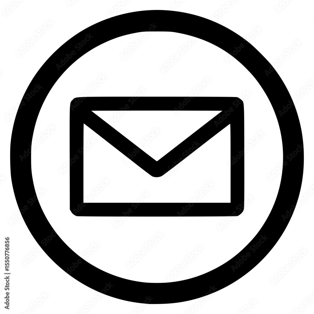 Poster vector illustration of an envelope symbol in a circular design