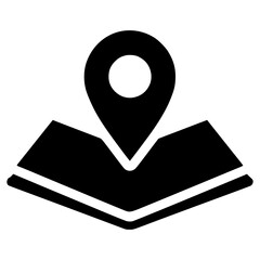 Simplified vector design of a map with location pin centered clearly