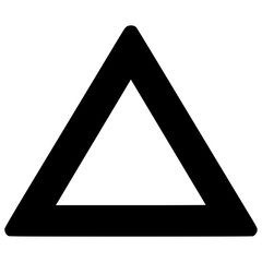 Black triangle shape on white background in a modern vector style
