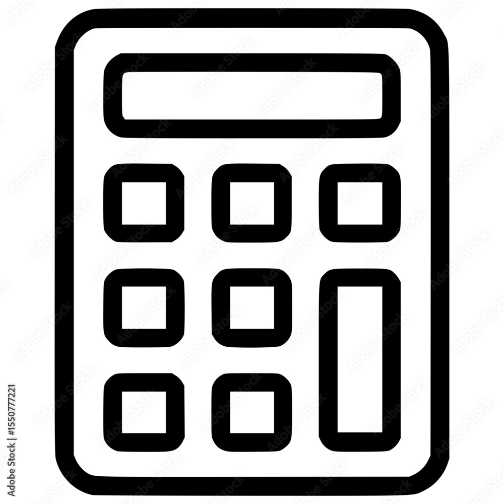 Aufkleber simple vector graphic of a calculator in a minimalist style