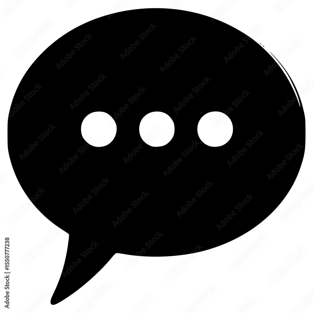 Poster creating a minimalist black speech bubble design for communication