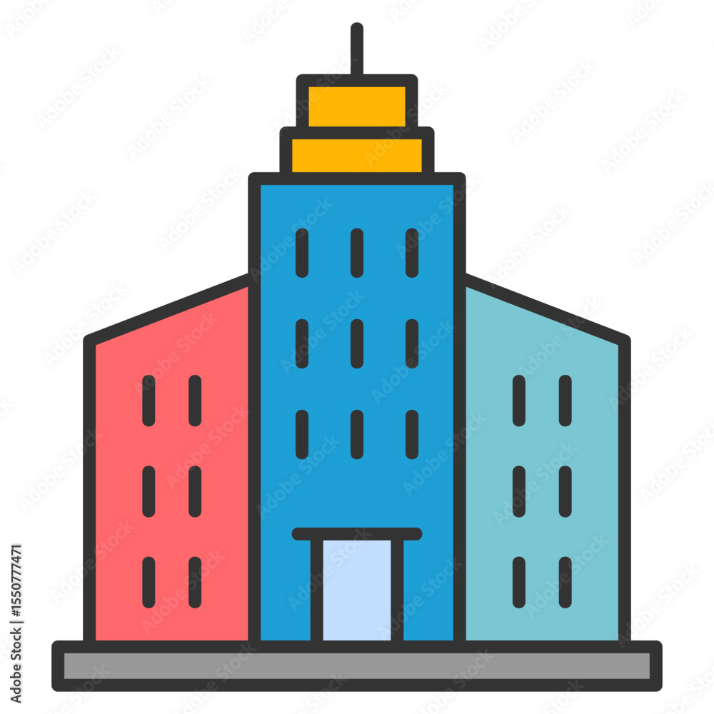 Poster skyscraper icon element for design