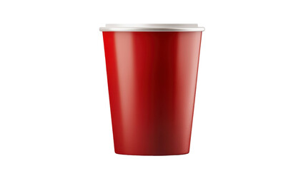 Title: Red Paper Drinking Cup Isolated on White Background