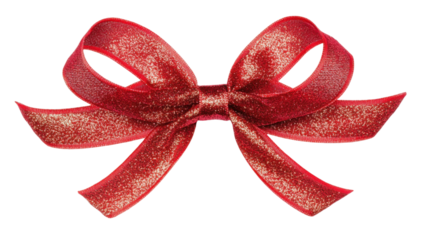 Title: Red Ribbon Bow 3D Render Icon Isolated on White Background for Decoration and Design