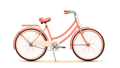 Fototapeta premium Pastel Pink Bicycle: Classic Cruiser Bike Design transparent background png