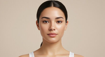Natural Portrait of Hispanic Woman in Studio