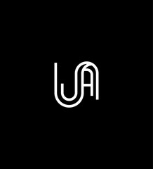 Fototapeta premium Modern Minimalist Intertwined UA Letters Logo Design Graphic