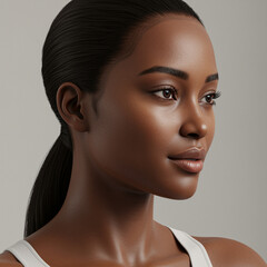 Side Profile of Confident Black Woman in Natural Look