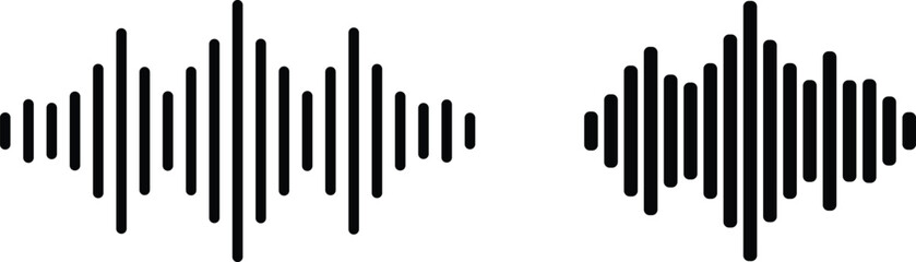 Sound wave icon. Voice message sign. Audio sound wave logo vector illustration. Simple radio wave equalizer icon
