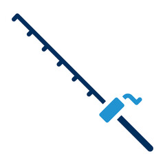 Fishing Rod Blue Color Icon