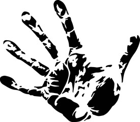 Colorful Hand drawn Hand-print Clip-art Vector