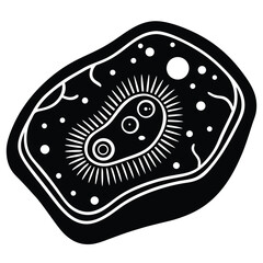 Biologist element isolated plant cell structure model on white backg