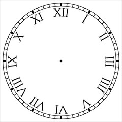 Classic Roman Numeral Clock Face – Vector EPS Illustration