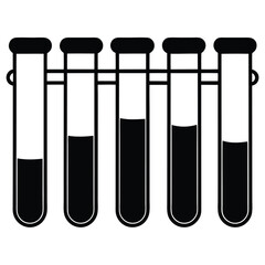 Biologist element isolated test tubes on white background