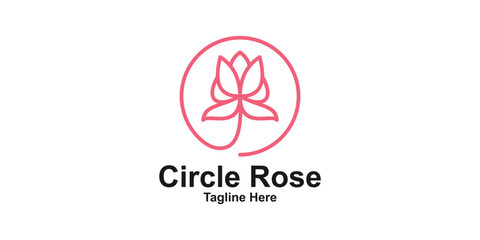 rose and circle line romance glower luxury,design symbol creative,elegant.