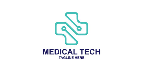 logo design medical and technology,modern ,design creative elegant.