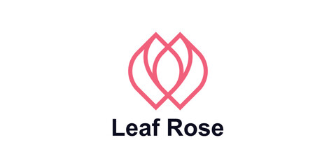 logo design leaf rose,nature,plant,flower,design creative,elegant.