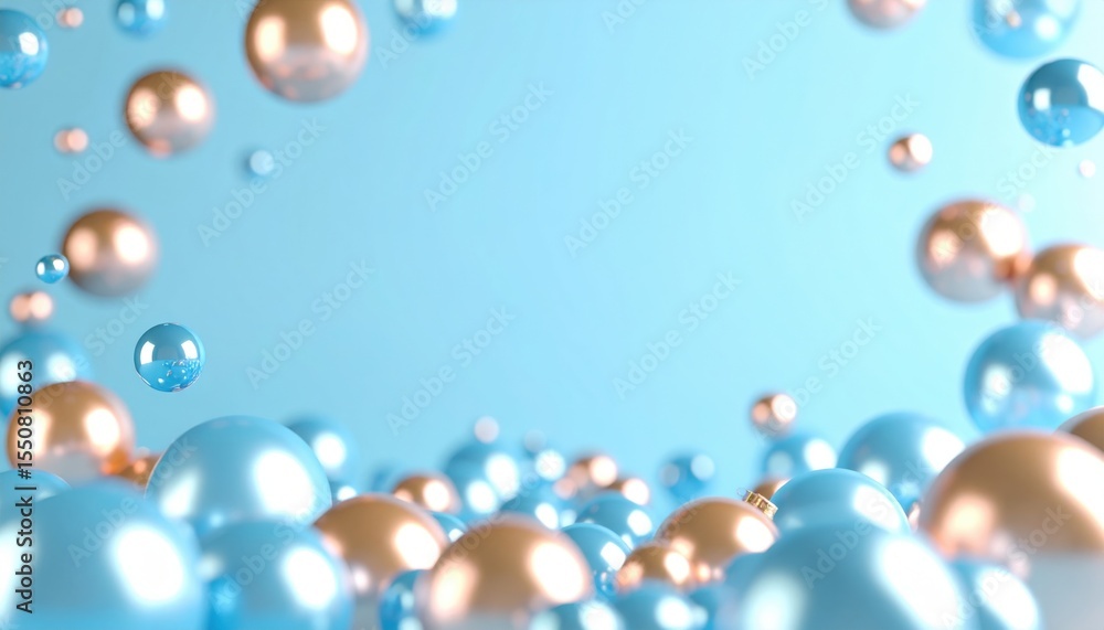 Aufkleber floating colorful bubbles abstract background digital art calm environment close-up view creative co