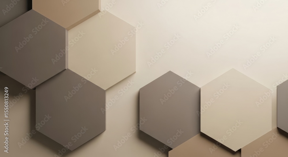 Poster close-up view of a wall featuring a repeating pattern of hexagonal tiles.