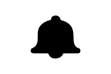The image is a solid black silhouette of a bell, commonly used as a digital icon for notifications or alerts.