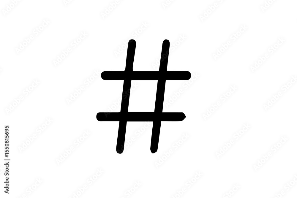 Poster the image is a solid black hash symbol, also known as a pound sign or number sign. it consists of tw