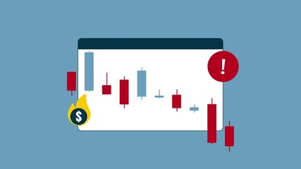 Trading trouble bearish animation market downturn and crisis. Suitable for financial news articles, blogs, and investment presentations.