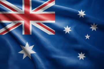 Fototapeta premium Waving Australian Flag Background, A Stunning Image of the Australian National Flag
