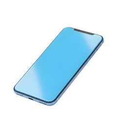 Modern Mobile Phone 3D Render, Isolated on White or Transparent Background