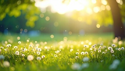 Obraz premium Basking in the golden glow of summer dandelions blooming in a serene park nature photography tranquil environment close-up view