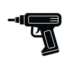 Nail gun vector silhouette icon