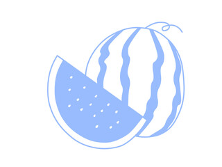 シンプルスイカ（ブルー）