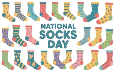 National Socks Day Colorful Pattern Collection