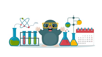 Fototapeta premium Mole Day Laboratory Scene with Chemistry Tools